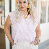 City Lights Striped Rhinestone Top