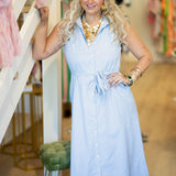 Bistro Brunch Rhinestone Collared Dress