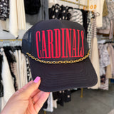 CARDINALS Black/Gold Chain Trucker Hat