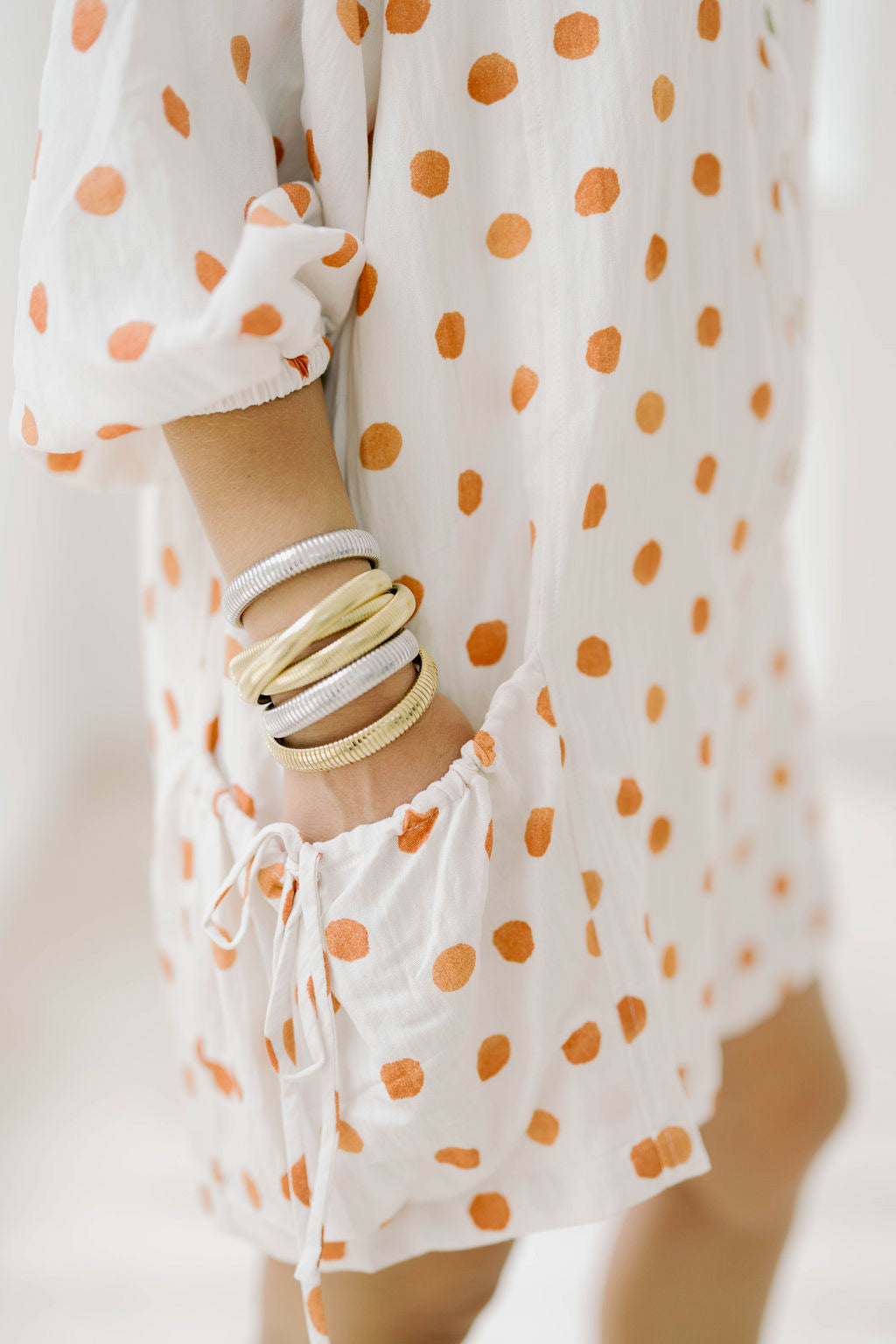 Getting Spooky Orange Polka Dot Romper