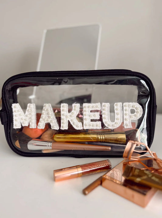 MAKEUP Clear Black Bag