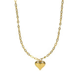 Adjustable Gold Puffy Heart Necklace - Jewelry - Necklaces - Brenda Grands Jewelry