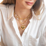 Adjustable Gold Puffy Heart Necklace - Jewelry - Necklaces - Brenda Grands Jewelry