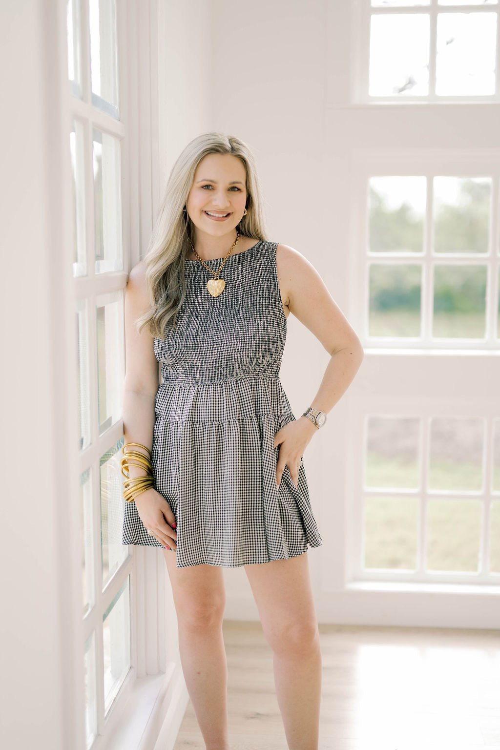 All Kinds Smocked Mini Dress - Dresses - Blu Pepper