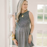 All Kinds Smocked Mini Dress - Dresses - Blu Pepper