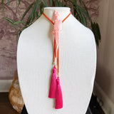 Alligator Bolo Sugar Pink with Solar Orange & Fuchsia - Jewelry - Necklaces - Rahya