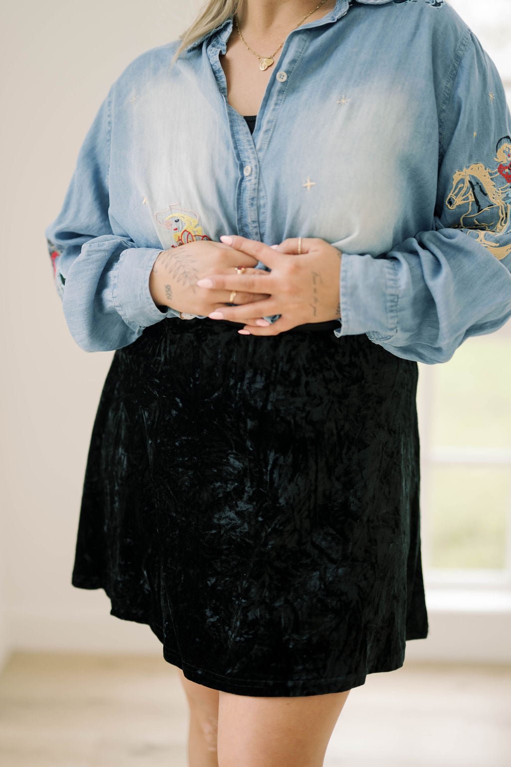 Always Lead Velvet Skirt - Bottoms - Skirts - She & Sky