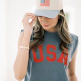 American Flag Embroidered Canvas Hat - Accessories - Hats - Summer Tees