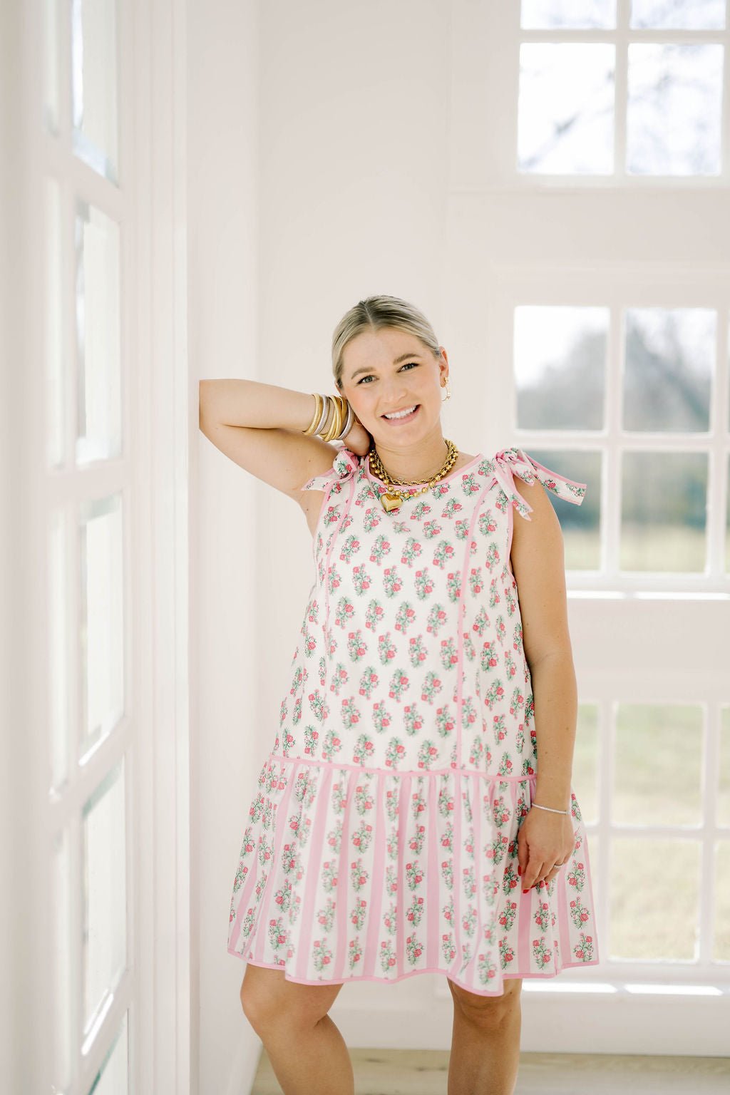 Amour in Bloom Cotton Floral Dress - Dresses - Peach Love CA