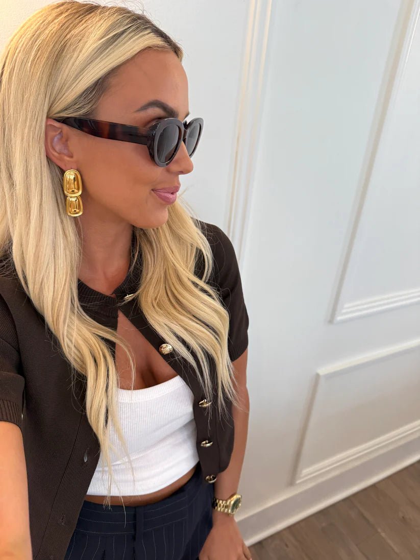 Angelina Gold Earrings - Jewelry - Earrings - Chansutt Pearls