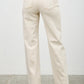 The High Rise Slim Wide Leg Beige Jeans