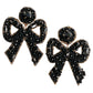 The Most Beautiful Beaded Bow Earrings! Add feminity, elegance, and grace to your Holiday outfit with these handcrafted bow earrings made with crystals, beads, and silk thread. They have a perfect size! Exclusively made by our talented artisans.