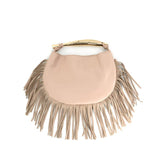 Beige Fringe Tote Handbag - Bags - Totes - BC Bags