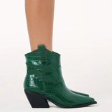 Billini - Ulrina Green Croc Embossed Boots - Billini