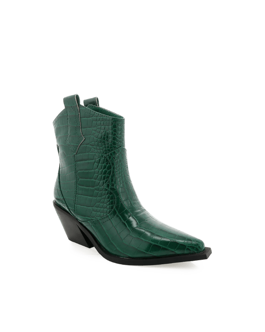 Billini - Ulrina Green Croc Embossed Boots - Billini