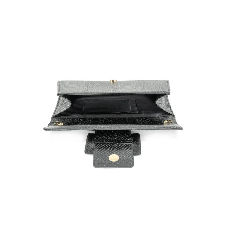 Black Snake Print Clutch/Crossbody Handbag - Accessories - Purses & Handbags - BC Bags