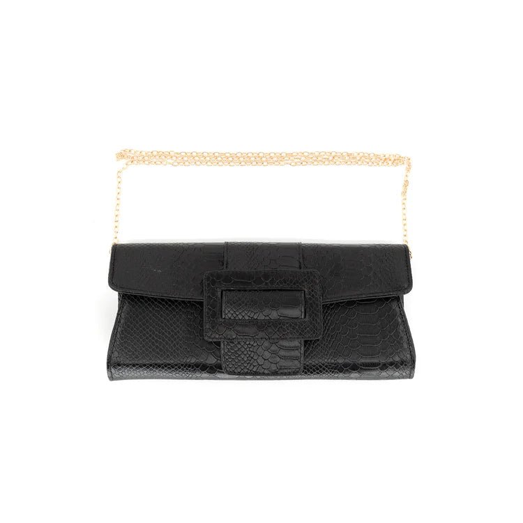 Black Snake Print Clutch/Crossbody Handbag - Accessories - Purses & Handbags - BC Bags