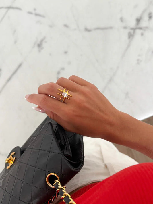 Blair Gold Rhinestone Ring - Jewelry - Rings - Chansutt Pearls