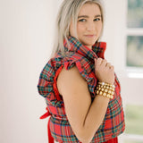 Blissful Time Plaid Puffer Vest - Outerwear - Vests - Peach Love CA