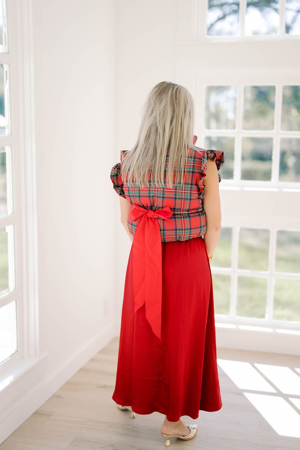 Blissful Time Plaid Puffer Vest - Outerwear - Vests - Peach Love CA