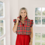 Blissful Time Plaid Puffer Vest - Outerwear - Vests - Peach Love CA