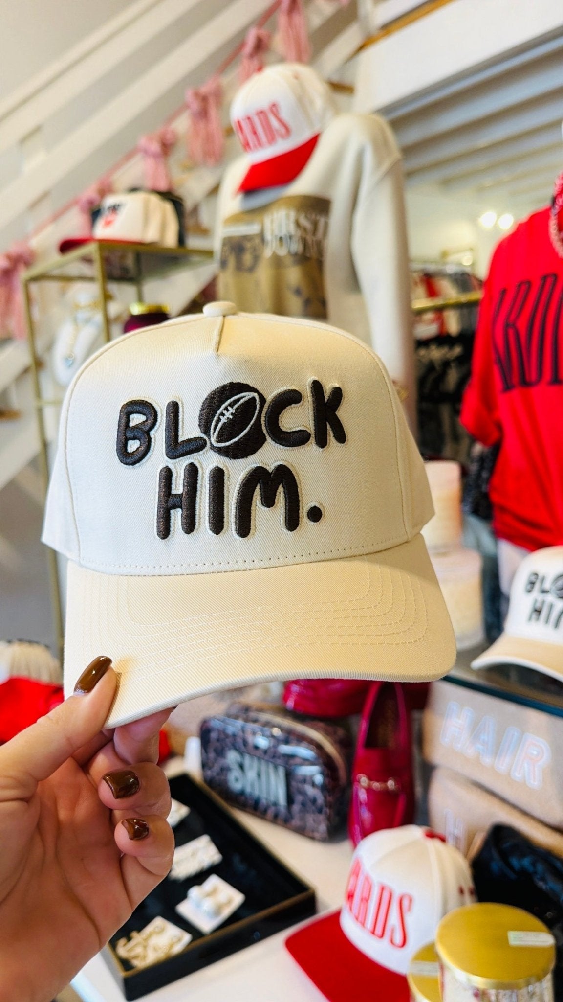 Block Him Canvas Trucker Hat - Accessories - Hats - Summer Tees