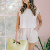 Bonbon Linen Striped Shorts - Bottoms - Shorts - Hunter & Brown