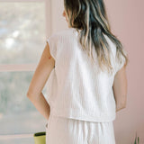 Bonbon Linen Striped Top - Tops - Tees - Hunter & Brown