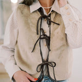 Boot Scootin' Leather Trim Fur Vest - Outerwear - Vests - Able
