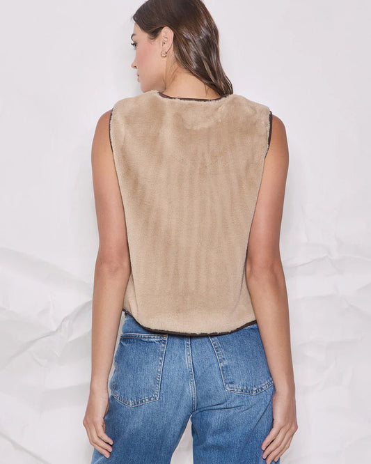 Boot Scootin' Leather Trim Fur Vest - Outerwear - Vests - Able