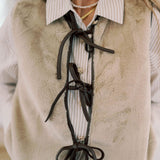 Boot Scootin' Leather Trim Fur Vest - Outerwear - Vests - Able