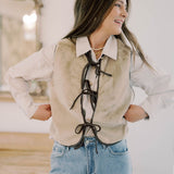 Boot Scootin' Leather Trim Fur Vest - Outerwear - Vests - Able