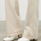 The High Rise Slim Wide Leg Beige Jeans