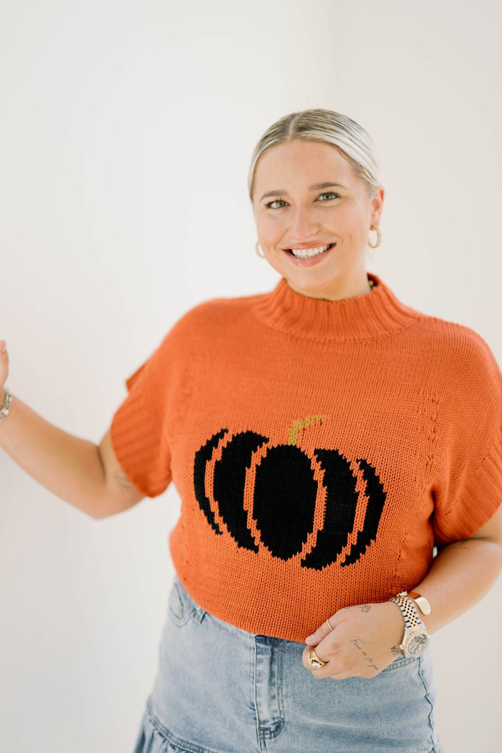 Bootiful Sleeveless Pumpkin Sweater - Tops - Sweaters - And The Why