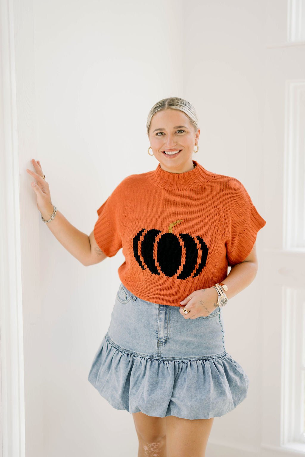 Bootiful Sleeveless Pumpkin Sweater - Tops - Sweaters - And The Why