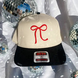 Red Bow Embroidered Canvas Trucker Hat - Accessories - Hats - Coco & Rho