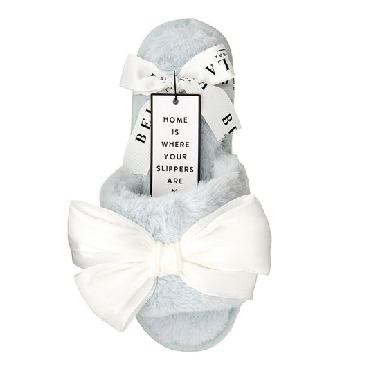 Bow Furry Lounge Slippers - Loungewear - Bella Sleep & Spa