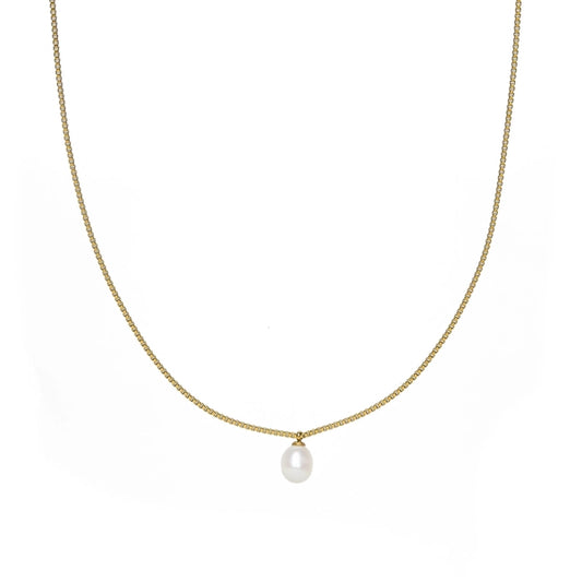 Box Chain Pearl Necklace