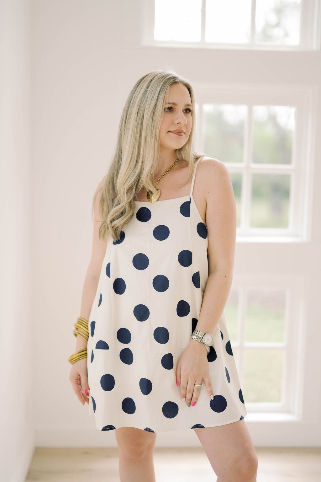Breezy Chic Dot Dress - Dresses - Peach Love CA