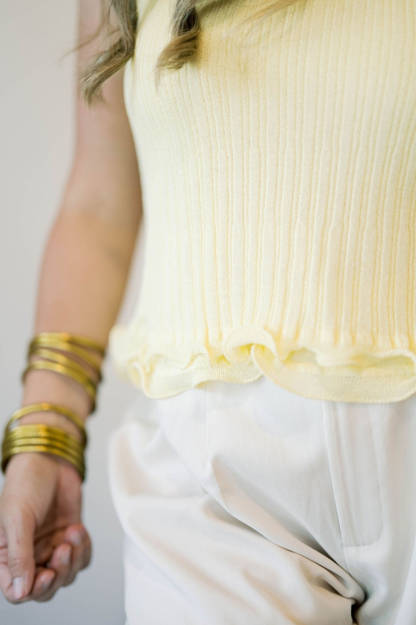 Bright Side Ruffled Tank Top - Tops - Tanks - Needii