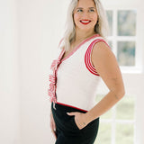 Candy Cane Bow Sweater Vest - Tops - Sweaters - Peach Love CA