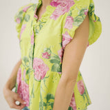 Capri Villa Ruffle Top - Tops - Blouses - Entro