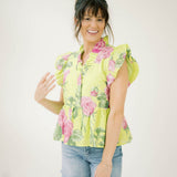 Capri Villa Ruffle Top - Tops - Blouses - Entro