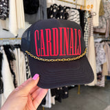 CARDINALS Black/Gold Chain Trucker Hat - Accessories - Hats - Summer Tees