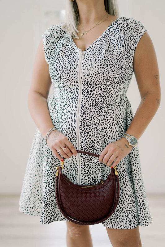 Catch Me Animal Print Zipper Mini Dress - Dresses - She & Sky