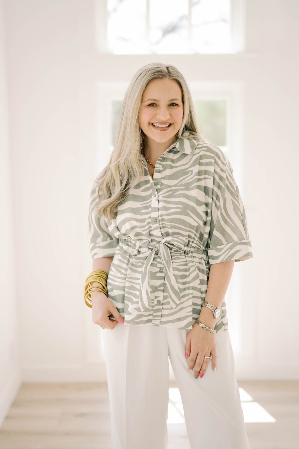 Catch Me Zebra Top - Tops - Blouses - Entro