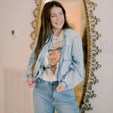 Center Stage Denim Oversized Zipper Jacket - Outerwear - Jackets - TCEC