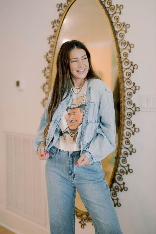 Center Stage Denim Oversized Zipper Jacket - Outerwear - Jackets - TCEC