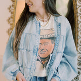 Center Stage Denim Oversized Zipper Jacket - Outerwear - Jackets - TCEC