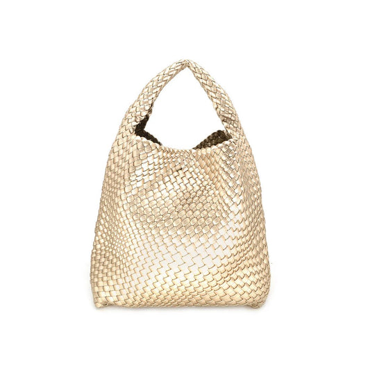 Champagne Woven Medium Tote - Accessories - Totes - BC Bags